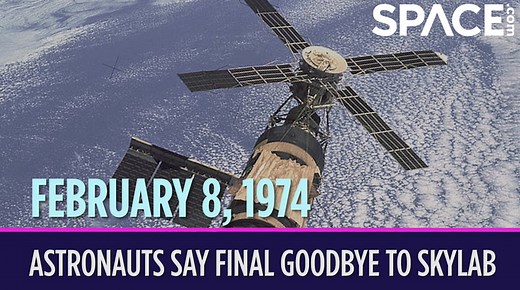 On Feb. 8, 1974, the last crew of the Skylab space station returned to Earth. More space history 👉 https://trib.al/KTvAIwj Skylab was the first and only American space station, and it supported three crewed missions. The third and final mission lasted 84 days. During their time inside the orbiting workshop, the three-person crew observed the sun, watched a comet fly by, and participated in several medical studies. The crew also performed the first-ever strike in space by cutting off communicati