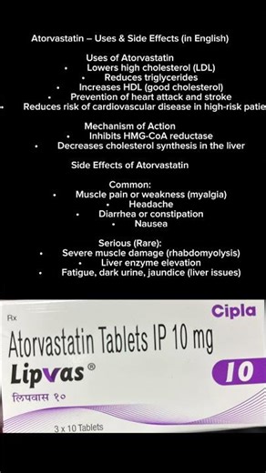 Atorvastatin uses and side effects