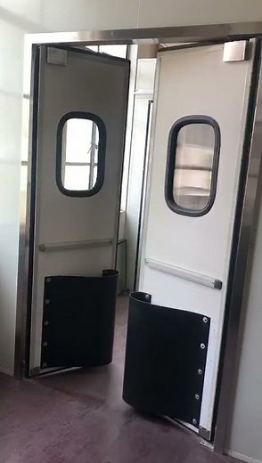 ABS plastic double active impact traffic swinging doors for kitchen or restaurant