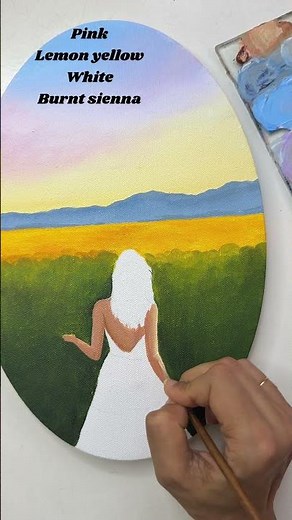 Sunflower field painting/ Acrylic painting tutorial for beginners