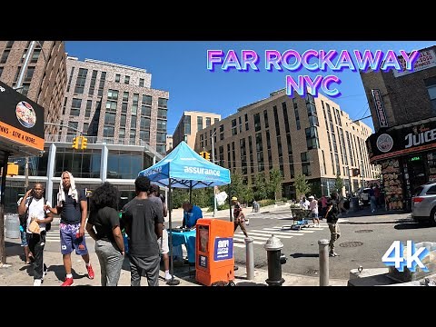 FAR ROCKAWAY [4K] TRAIN RIDE & WALKING TOUR OF MOTT AVE QUEENS NYC.(09 14, 23)!!!