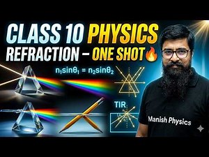 🔥 One Shot Physics Chapter 4 | Refraction at Plane Surface, Prism, Apparent Depth & TIR | Class 10