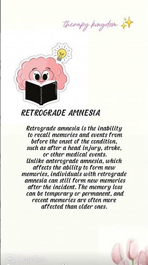Retrograde amnesia? Learn about it 15 sec💯