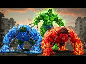 Hulk vs Blue Hulk & Red Hulk | Epic Triple Battle You Can’t Miss! 💥🔥