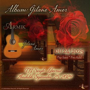 I am very excited to announce my brand-new album, Gitano Amor! This is one of my favorite albums and I can’t wait to share it with you. It’s exciting, emotional, uplifting, and fun. Gitano Amor will be available worldwide on January 25, 2025! A single from this amazing album, Libertad will be out next week on 9/25/24. 🔥❤❤ ~ Armik Pre-Save/Pre-Add Gitano Amor now and get the IG single, Libertad on 9/25 ➡ https://orcd.co/gitano_amor #newmusic #guitar #Guitarist #spanishguitar #Armik | Armik