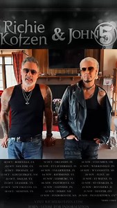 JOHN 5 & @richie_kotzen Announce New 2025 Tour The Two Guitar Greats Team Up For U.S. Tour Beginning In October VIP Meet and Greets also Available now Tickets On Sale now JOHN 5 RICHIE KOTZEN 2025 TOUR Oct 16 El Cajon, CA @ Magnolia Oct 17 Riverside, CA @ Fox Performing Arts Oct 18 Roseville, CA @ Goldfield Trading Post Oct 19 San Jose, CA @ The Ritz Oct 21 Phoenix, AZ @ Celebrity Theatre Oct 22 Albuquerque, NM @ KiMo Theatre Oct 24 Dallas, TX @ Granada Theater Oct 25 Leander, TX @ The Haute Spo