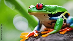 Red-eyed Tree Frog, Agalychnis callidryas, animal with big red eyes, in the nature habitat