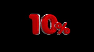 Download 10 Percent 3D number animation with alpha channel s for free