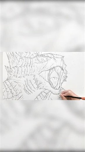 Most realistic Evolved Godzilla drawing I might’ve ever drawn #art #drawing #godzilla #sketch
