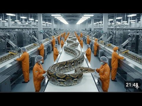 “How Black Python Meat Is Made Today: Inside Factory”#blackpython#HowItsMade #FoodFactory