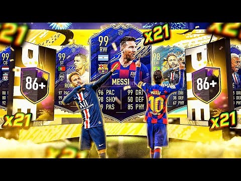 What do you get from 21 guaranteed 86+ player pick packs?