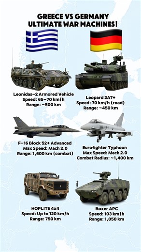 Greece vs Germany: Ultimate Military Power Comparison – Tanks, Fighter Jets & APCs