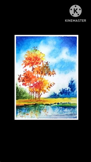 Easy Landscape Scenery Drawing for Beginners with Oil Pastel #shorts #drawing #scenery