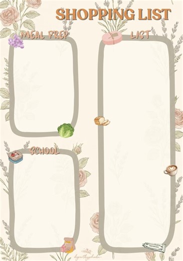 Printable Shopping List Template | Meal Prep Grocery List | Kids Lunch Planner - Etsy