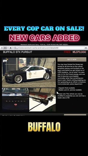 35% off every cop car in GTA Online! #gtaonline