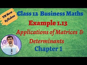 Class 12 Business Maths | Example 1.13 | Applications of Matrices and Determinants