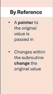 Passing by value vs by reference #revision #alevelcomputerscience
