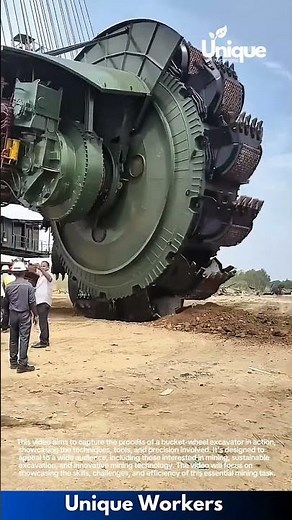 Giant Bucket Wheel Excavator at Work: Massive Machine Digging Earth