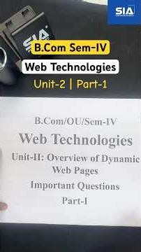 B.com sem-IV | web Technologies | Unit-2, Part-1 #bcom #degree #4thsemester #important #pyq #shorts
