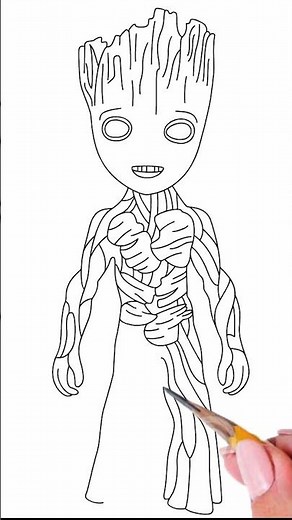 Easy Groot Drawing | Part 5