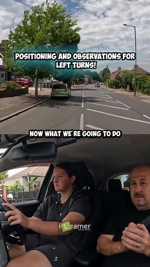 Positioning and observations for left turns #anticipation #roundabout #mirrors #drivinglesson #driving #leftturn #drivinginstructor #ilearner