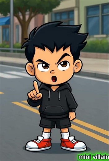 Mini Villain Police Se Bach Gaya 😂 | Cartoon Shorts #schoolcomedy #familycomedy #kids #shortfeed