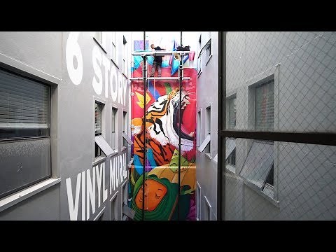Making 6 Story Tall VINYL MURALS! - Art Scanning and Printing a Mural!
