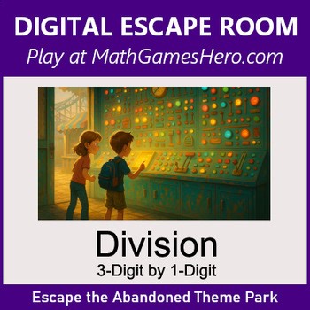 DIVISION 3-Digit by 1-Digit | Digital Math Escape Room Game