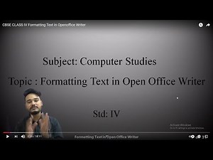 Class IV Computer Formatting Text in OpenOffice Writer Part 3