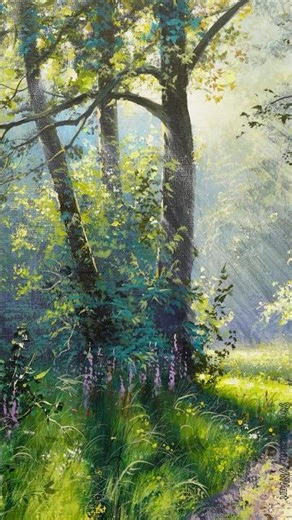 Spring Landscape #art #painting #shorts #drawing