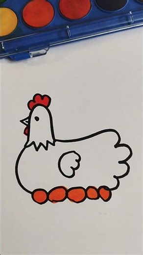 Chicken 🐓 drawing step by step #trending #drawing #viral
