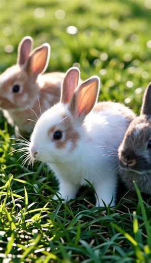 Adorable Bunnies on Grassland 🐰🌿 Cute Bunny Video | Relaxing & Wholesome Animals