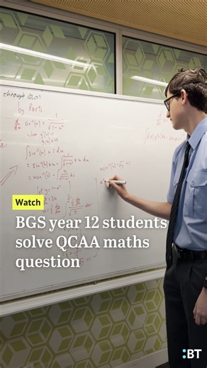 5.4K views · 14 reactions | Max Barrett-Beck and Regan Chou, two Brisbane Grammar School Year 12 students who studied mathematical methods and specialist maths, tried to answer this complex QCAA maths question. Spoiler: They solved it. | Brisbane Times | Facebook