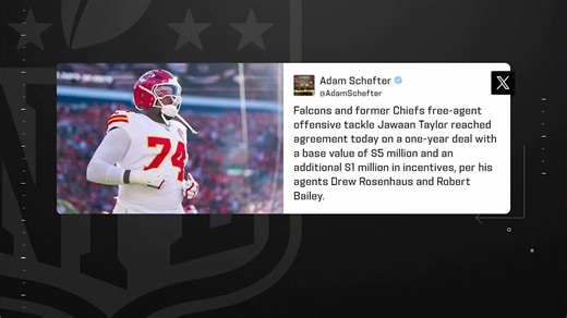 Falcons sign OT Jawan Taylor to 1-year deal worth up to $6M | 'The Insiders'