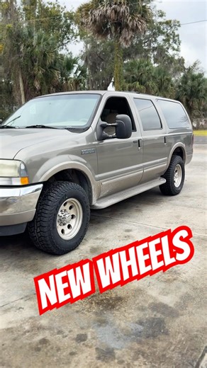 Thoughts on the new wheels?? #ford #excursion #powerstroke #diesel #oldschool #newwheels
