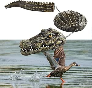 31.5 Inches Floating Alligator Decoy Floating，3 Segmented Crocodile Sculpture，Realistic Floating Pool Decoy, Outdoor Garden Decor, Durable Pond Crocodile Statue for Patio & Lawn Art