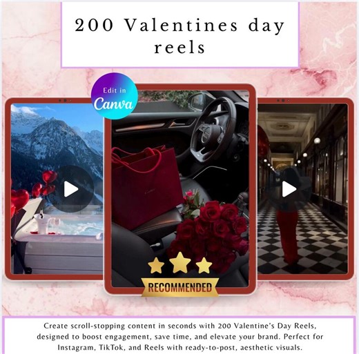 200 Valentine’s Day Social Media Prompts – Canva Editable Reels & Tiktok Video Hooks - Etsy