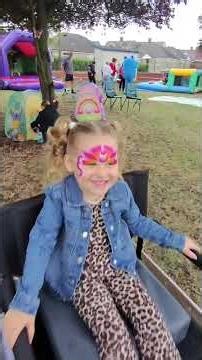 All those different face paint colours, but pink is always a winner! ...