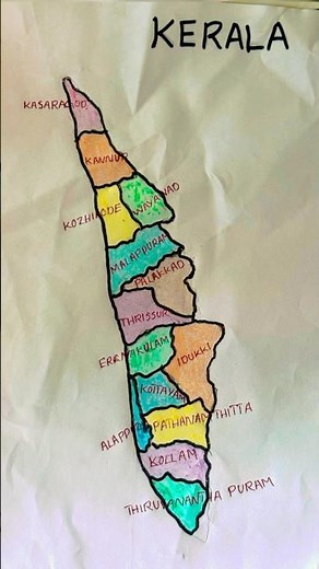 How to draw a map of kerala 🤗🤗👍🏻👍🏻#simple #drawing #kerala