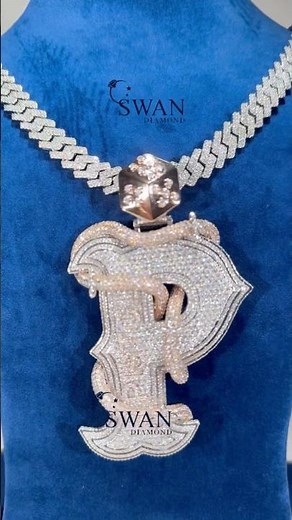 🔥 Custom Cuban Rose Gold Chain & P Letter Pendant | Fully Iced-Out Jewelry by Swan Diamond 💎✨