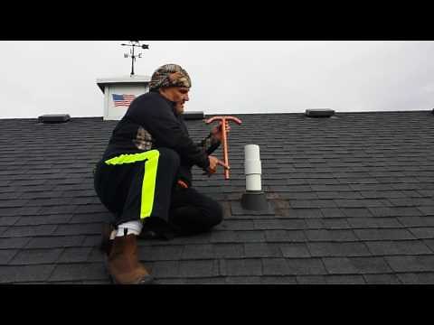 Sewer vent defroster installation