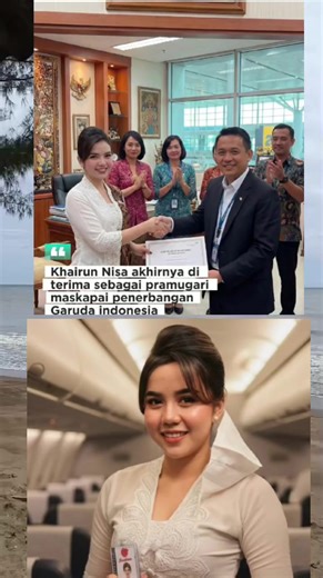 Khairun Nisa kini resmi menjadi pramugari maskapai penerbangan Khairun Nisa (23), atau akrab disapa Nisya, adalah perempuan asal Muara Kuang, Ogan Ilir, Sumatera Selatan, yang viral pada Januari 2026 karena menyamar sebagai pramugari gadungan maskapai Batik Air. Aksi Penyamaran: Nisya nekat mengenakan seragam lengkap, membawa koper maskapai, dan menggunakan ID card palsu (desain lama yang sudah tidak digunakan selama 15 tahun). Ia berhasil melewati pemeriksaan di bandara rute Palembang-Jakarta k