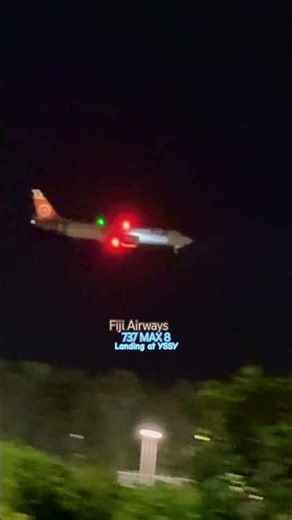 Fiji Airways 737 MAX 8 landing on 16L at YSSY!! #planes #planespotting