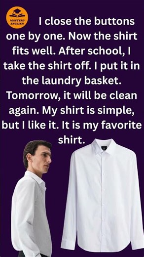 the shirt simple and perfect for beginners: Vocabulary in English through stories #learnenglish