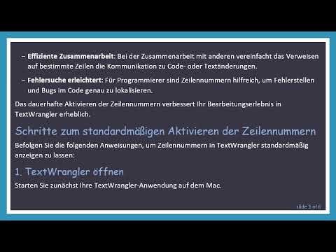 So legen Sie Standard-Zeilennummern in TextWrangler auf dem Mac fest