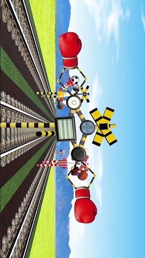 とんでも変な踏切さん大集結！異次元空間でボール避け3 / Various railroad crossings #Shorts
