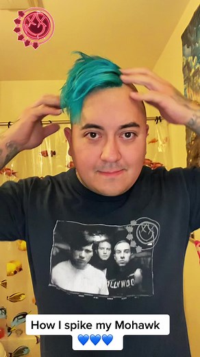 How i spike my mohawk! #trending #blink182 #hairstyle #mohawk #punk #fyp #viral #native #nativetiktok #emo #howtotiktok #fypage #blink182forever #music #edging #newsingle #maninal #crappypunkrock #islander #fypシ #hsirstylist #blue #hairtutorial #diy #emoisnotdead #blinkforever #nativepride #chamorro #guam #happy #concerts #punkrock #emogirl