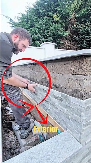 Modern Stone Wall Cladding Installation | Exterior Wall Decoration Technique.