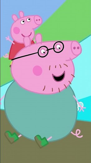 Peppa Jumps in the BIGGEST Muddy Puddle Slide #peppapig #shorts