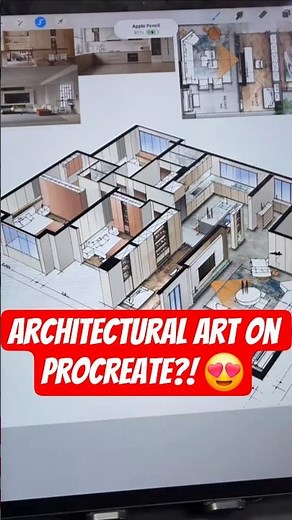 Architectural Art on Procreate?! 😍 #shortsfeed